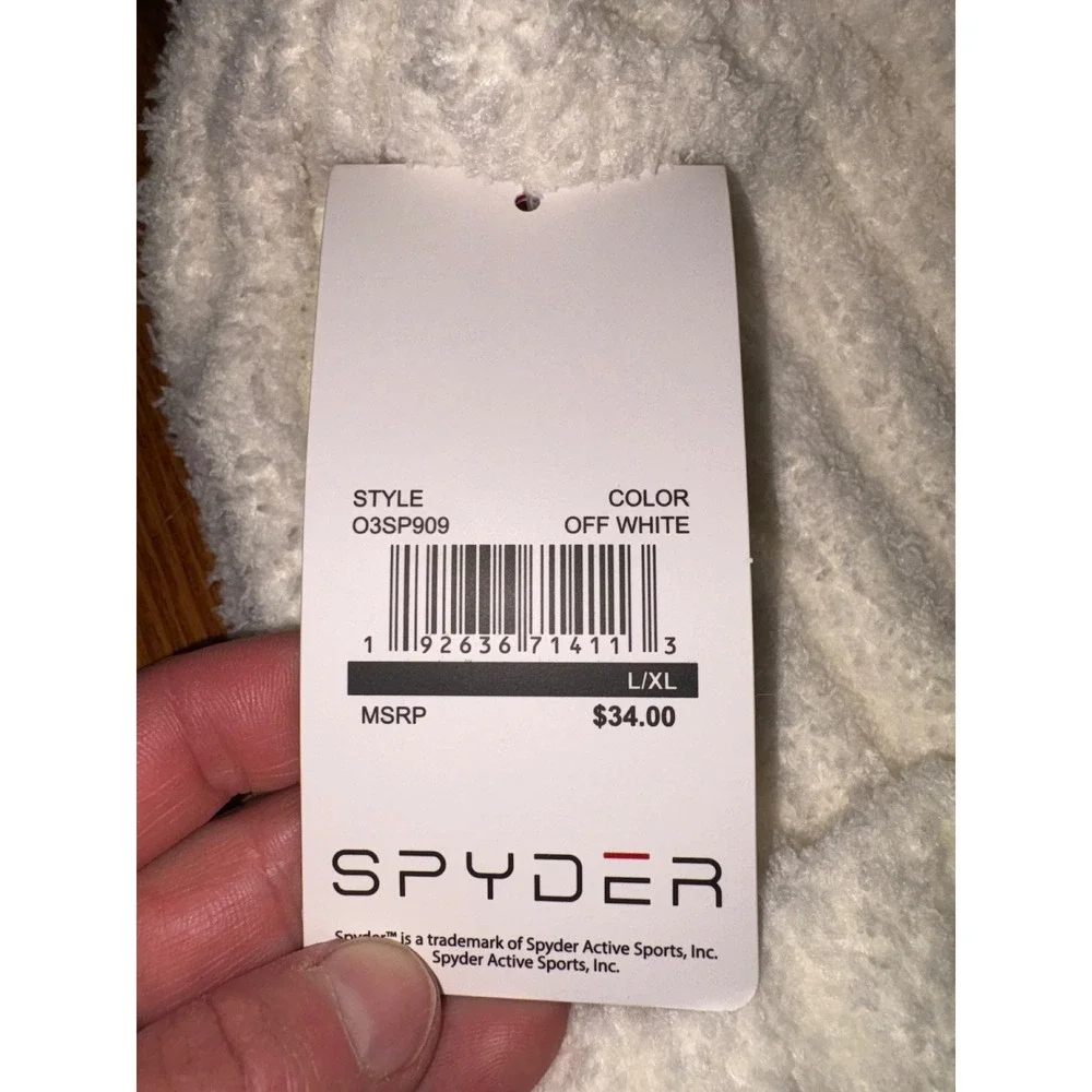 New‎ Spyder Kids Off White Fuzzy Popcorn Knit Cuffed Beanie Hat L/XL 10-16  NWT